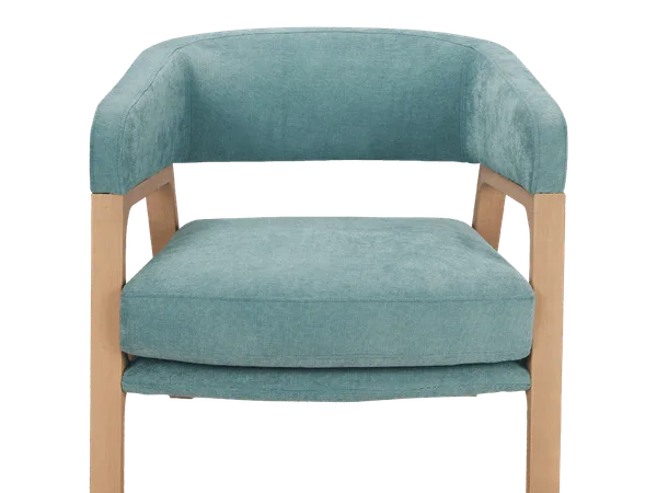 Wanchang teal tub leisure chair on solid-wood legs